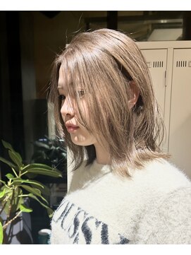 ラメールヘア(la mer hair) 秋冬カラー◎ミルクティー　顔まわりレイヤー×bob