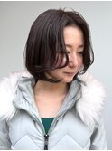 フェイスレイヤー センターパート 内巻きショートボブ