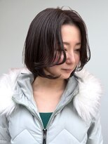 ポルト(porto produced by teatro hair salon)&nbsp;フェイスレイヤー センターパート 内巻きショートボブ