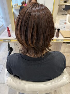 アッシュ 仙川店(Ash) 40代50代ミディアムレイヤーボブレイヤーカットくびれボブウルフ