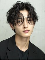 フレイムスヒュー 高崎店(FRAMES HUE)&nbsp;韓国マッシュフェザーパーマニュアンスパーマセンターパート黒髪