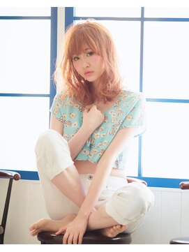 コル(CoL) 可愛めカジュアルセミディ×透明感ハイトーンオレンジ