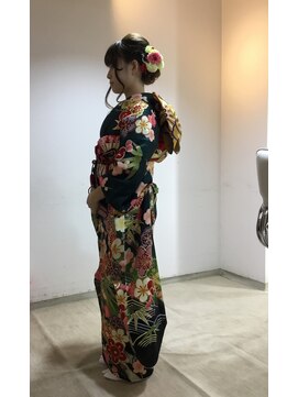 美容室 髪人形 成人式 セット＋着付け