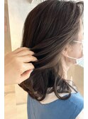 白髪の多いもみあげも、イヤリングカラーで白髪ぼかし☆