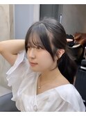 韓国レイヤー/韓国風/ボブ/髪質改善/黒髪/ブリーチなし〔池袋〕