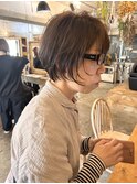 ゆるふわショートかけるベージュカラー