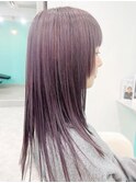 バイオレットブラウン×フルバングハッシュカット池袋/髪質改善]