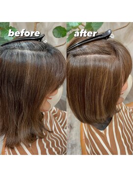 美容室 ラ・クープ 脱白髪染め大人ハイライト