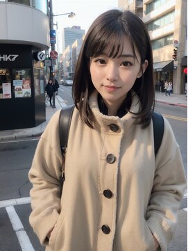 オルク 札幌大通(Orque) 韓国風ワンカールシースルーバングナチュラルストレート後れ毛