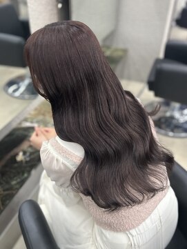 ペレ 栄店(PELE) デザインカラー/レイヤーカット/ウェットヘア/オリーブベージュ