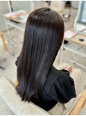 髪質改善トリートメントダークブラウン前髪カット