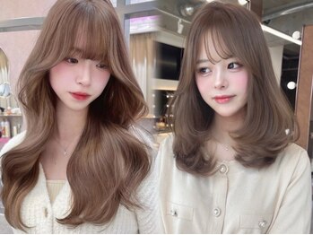 ロンド レア 天神大名店(Lond Le’a)の写真/[カット+フルカラー+TR￥7980]韓国風レイヤーカットで小顔に。＋髪質改善で憧れの韓国風ツヤ髪へ[天神大名]