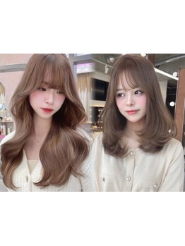 [カット+フルカラー+TR￥7980]韓国風レイヤーカットで小顔に。＋髪質改善で憧れの韓国風ツヤ髪へ[天神大名]