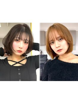 《21時まで営業*上大岡で話題》*[上大岡駅/顔周りカット/ケアブリーチ/インナーカラー/ショートボブカット]