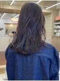 ブリーチなしミディアムセミロングレイヤーベージュグレージュ