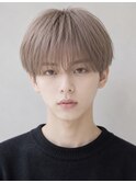 韓国風シースルーナチュラルラウンドマッシュミルクティー