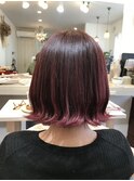 40代大人可愛いピンクボブ