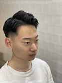 かき上げヘアショートレイアーくせ毛風パーマコンマヘア87