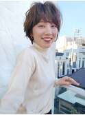 前髪ありの大人ナチュラルマッシュショート 野村恵子