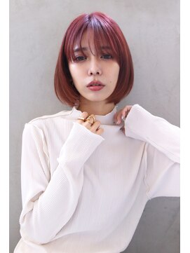 ロゼ 天理(ROSE) 【ROSE】髪質改善＿＿縮毛矯正＿ベビーピンク＿ボブ