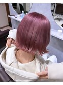 ピンクカラー ブリーチ ケアブリーチ ダブルカラー