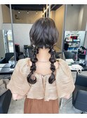 ツイン編みおろしヘアアレンジ☆