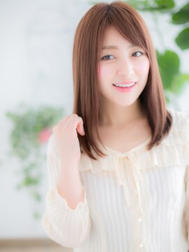 プリモア サロン ハナレ 綾瀬(primoA salon HANARE) 綾瀬/髪質改善/斜めバング!ミルクティーピンク☆艶感ストレートi
