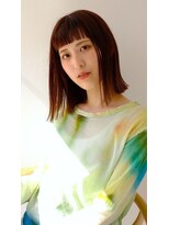 スリーアン(THREE ann.)&nbsp;美髪◎ロブ◎オレンジベージュ◎ウルティアカラー◎ワイドバング