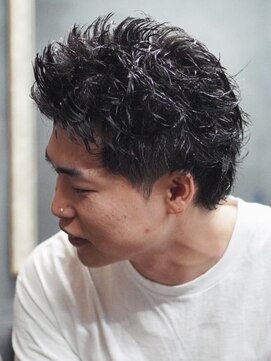 ノーエン(noen) スパイキーショートメンズマッシュツイストパーマツーブロック