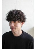 波巻きパーマハイライトアップバングツーブロックマッシュ