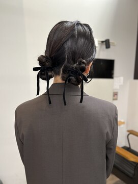 ヌープヘアーアイス(NUUP.hair ici) 20代30代大人可愛い♪結婚式お呼ばれ編み込みツインリボンヘア