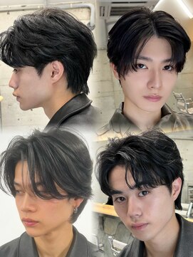 サイン メンズ 表参道(SIGN men's) フェザーカットカルマパーマダウンパーマセンターパート暗髪