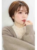 ナチュラルショートミニウルフチェリーブラウン20代30代40代50代
