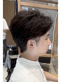 メンズショート/毛流れセンターパート