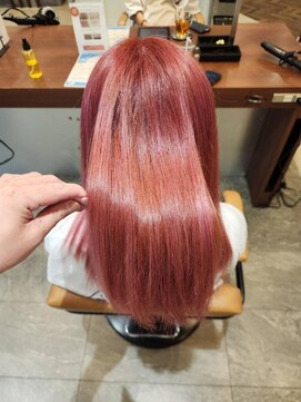 エイクス ヘア デザイン×美髪クリニック 千葉(AQs hair design) くびれヘア/アプリコットオレンジ/夏/髪質改善[千葉駅]