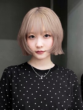 アルバム 新宿(ALBUM SHINJUKU) おくれ毛前髪韓国ヘアカットブロンドショートボブ_ba558741