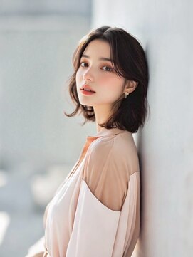 プラス ファースト ヘア(Plus 1st) 艶感ニュアンスロブ×透明感カラー