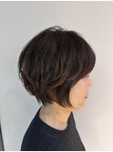 丸みボブ丸みショートレイヤー骨格補正30代40代50代◎高崎