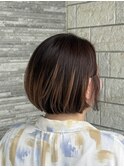 毛先のブリーチを生かしたデザインカラー