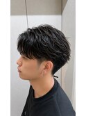 フェザーパーマ　センターパート韓国ニュアンスパーマメンズ長崎