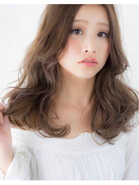 ヘアデザイン ソラ(Sola) センターパートゆるふわウェーブロング×透明感クリームベージュ