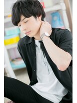 ミック 日暮里店(miq) 黒髪重めバング★デザイン性高い韓国マッシュb1