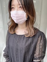 ツイギー 伊賀上ビル店(TWiGGY) ミルクティーベージュのインナーカラー。
