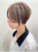 ハイライトショート/シナモンベージュ