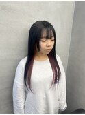 インナーカラー　イヤリングカラー　インナー赤　インナーレッド