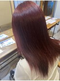 ブリーチなしワインレッドカラー!