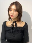 韓国ボブ くびれ巻き ブラウンカラー