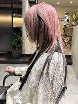 ノブレス ノアール(NOBLESSE NOIR)&nbsp;ロングレイヤーカット/インナーカラー/ピンク/デザインカラー