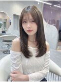 □ 韓国大宮顔周りレイヤーカットハッシュカット透明感カラー