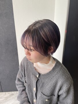 ザザアオヤマ(ZA/ZA AOYAMA) デザインカラー×ピンクバイオレット【表参道/レイヤーカット】